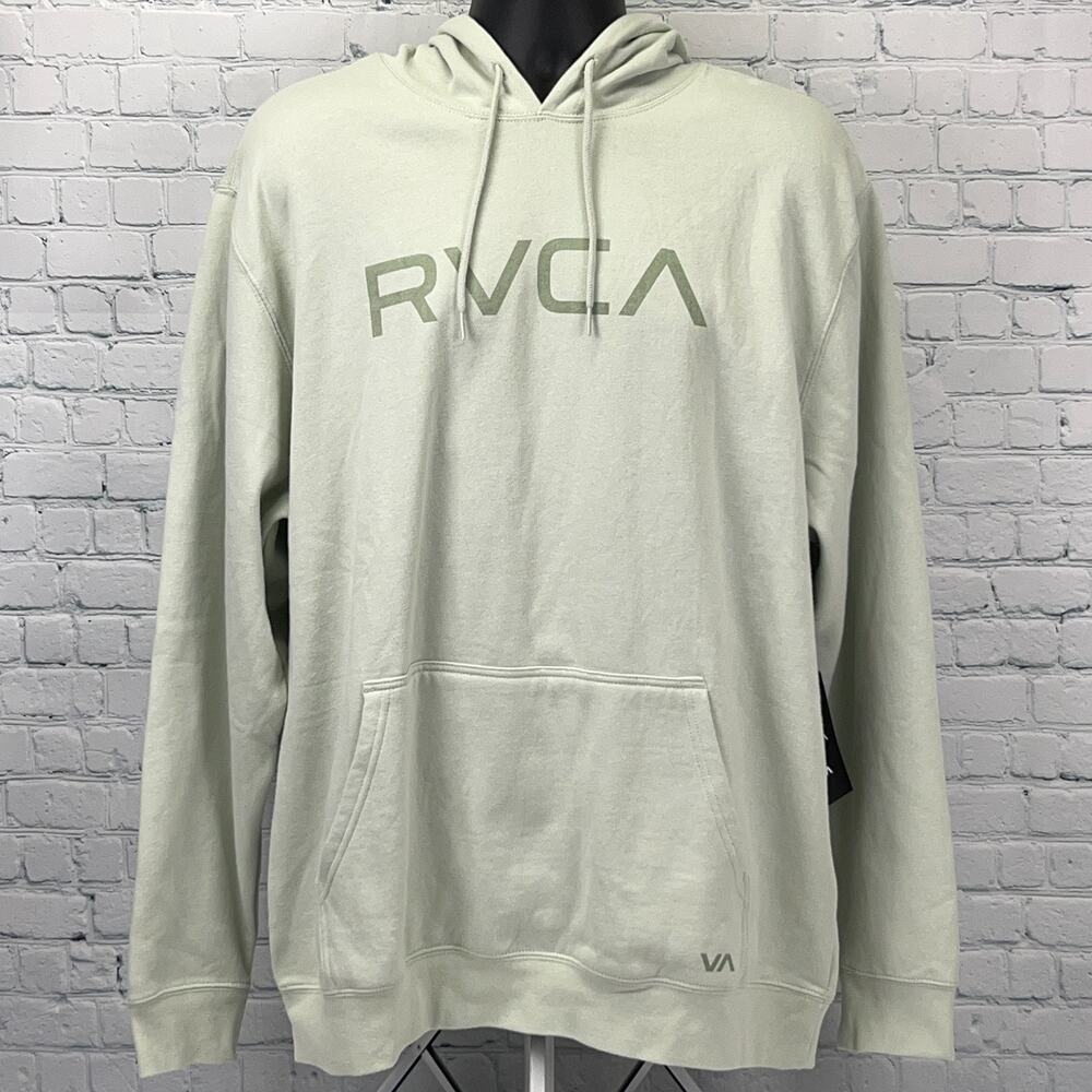 Big RVCA Logo Hoodie Hooded Sweatshirt Green Long Sleeve PM Tenore MMA XXL 2XL